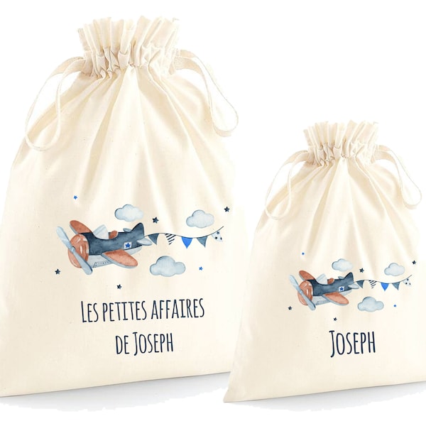 Pochon personnalisé pour enfant, sac de rechange, rangement, Modèle Avion