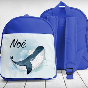 cartable, sac à dos, maternelle-sport, à personnaliser, Baleine bleue