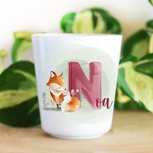 Personalized children&#39;s plastic cup, Fox and his friends Alpha