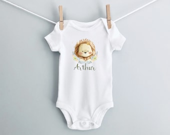 Body Bébé Personnalisé Coton  Lion