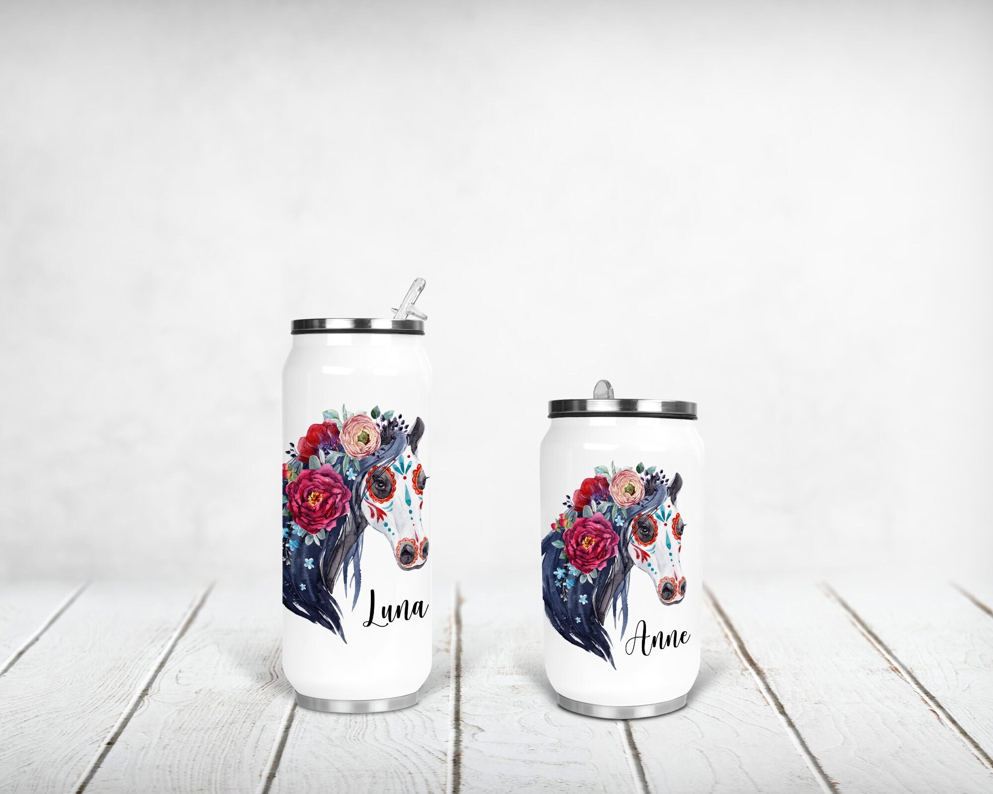 Canette Isotherme Personnalisée, Cheval Dia de Los Muertos