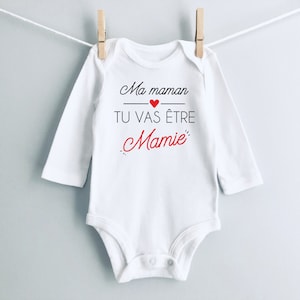 Personalized Baby Bodysuit Cotton Long Sleeves, Pregnancy Announcement