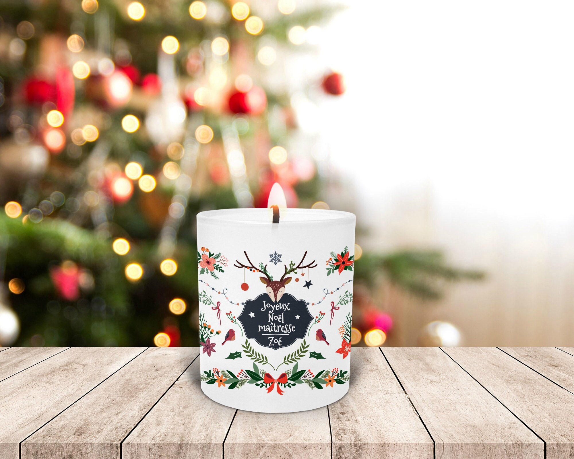 Bougie Personnalisée, Renne Tradition