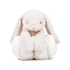 Peluche et sa couverture brodée personnalisée, Lapin et sa couverture image 2