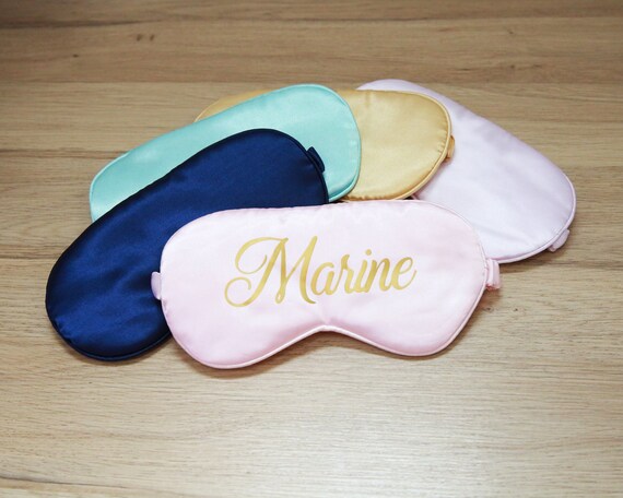 Miguha Personalisierte Schlafmaske - Satin Mit Namen Bestickt