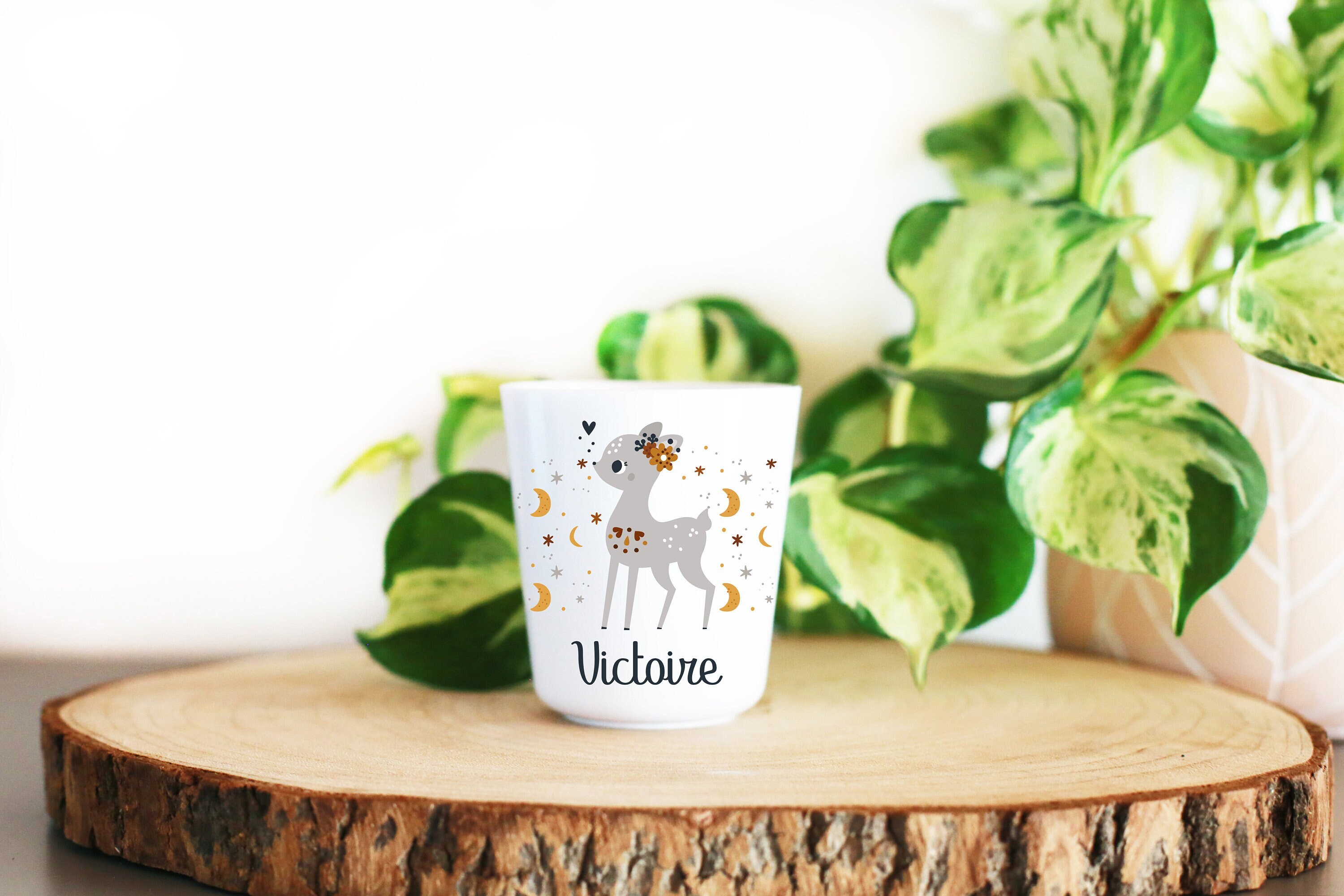 Personalized children's plastic cup, Doe oh my doe