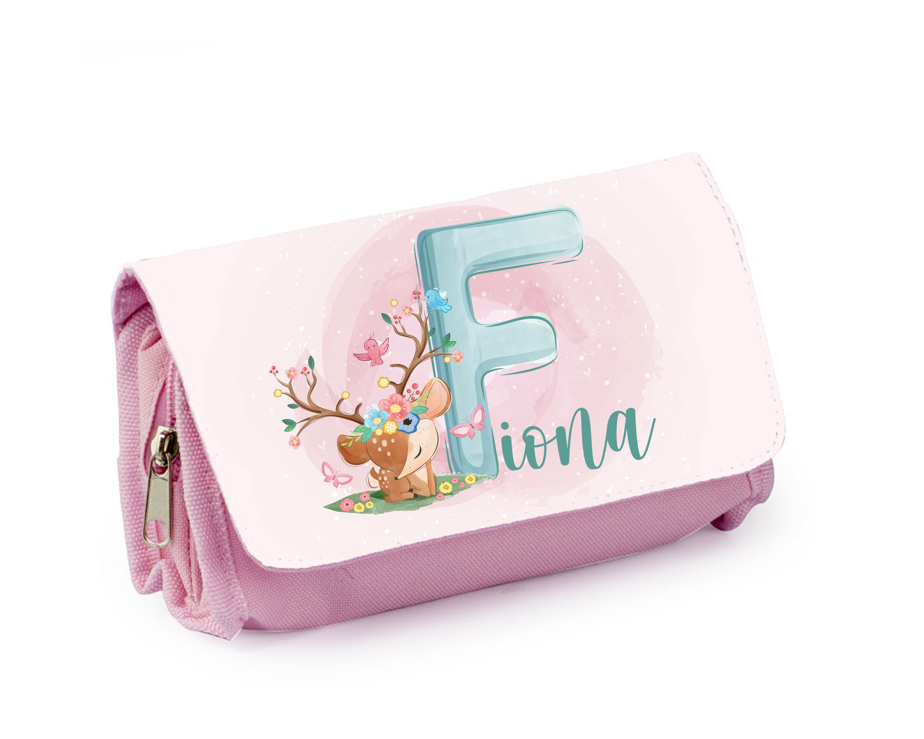 Trousse d'école Personnalisée, Bleu ou Rose, Petit Cerf