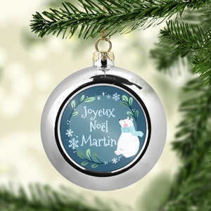 Personalized Christmas ball, tree decoration to personalize, Polar bear