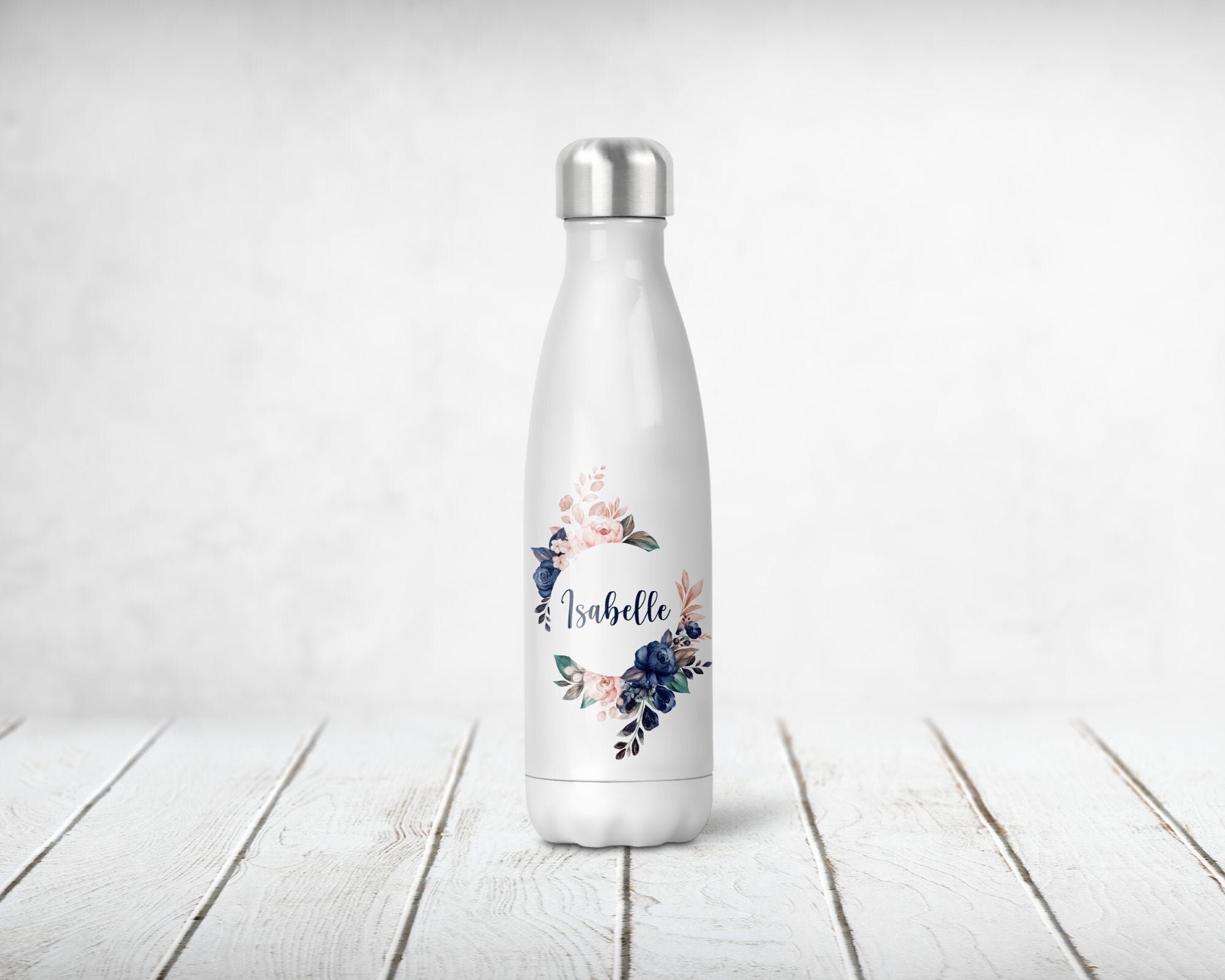 Bouteille Isotherme Personnalisée, Couronne de Fleurs 01