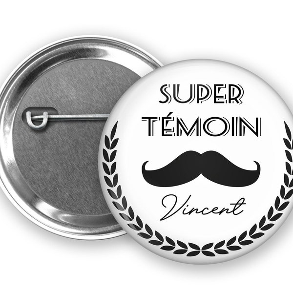Badge, Magnet, Décapsuleur à personnaliser, Modèle Moustache + Pochon cadeau