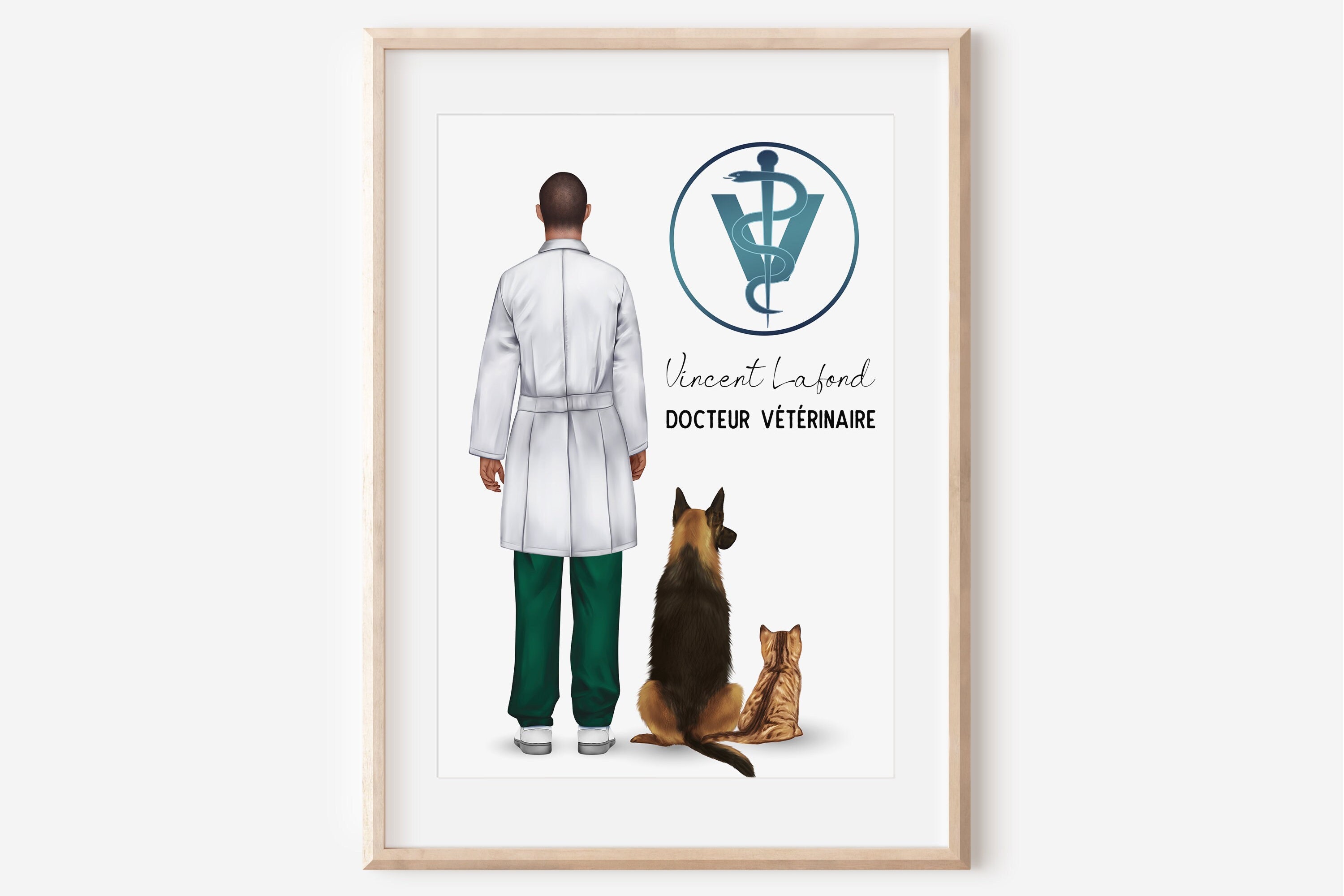 Affiche Portrait Personnalisé, Docteur Vétérinaire