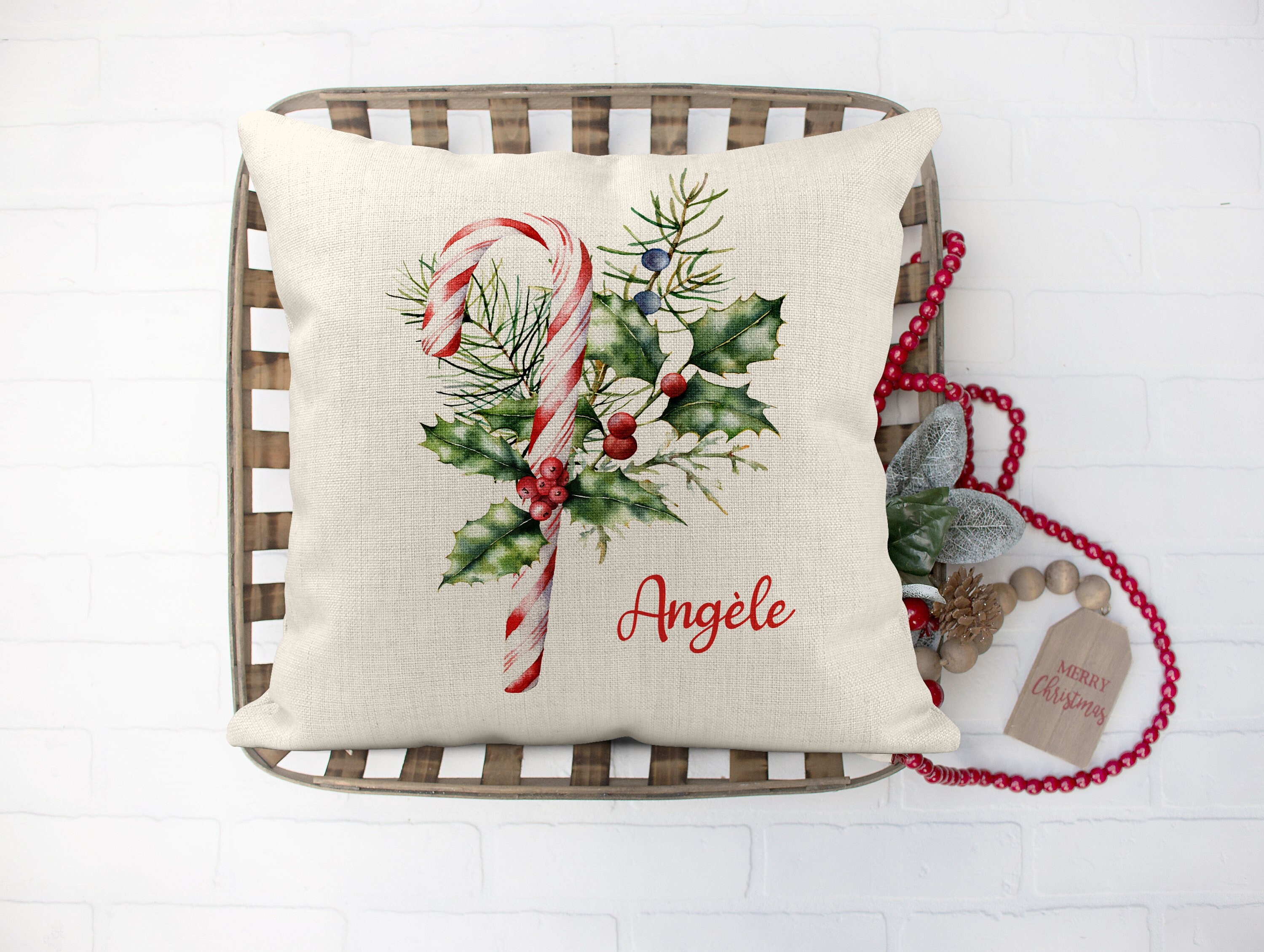Coussin de Noël Personnalisé, Sucre d'orge