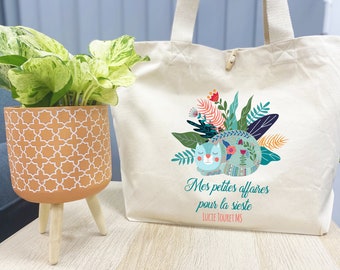 Personalized shopping bag, Cat and Flowers model