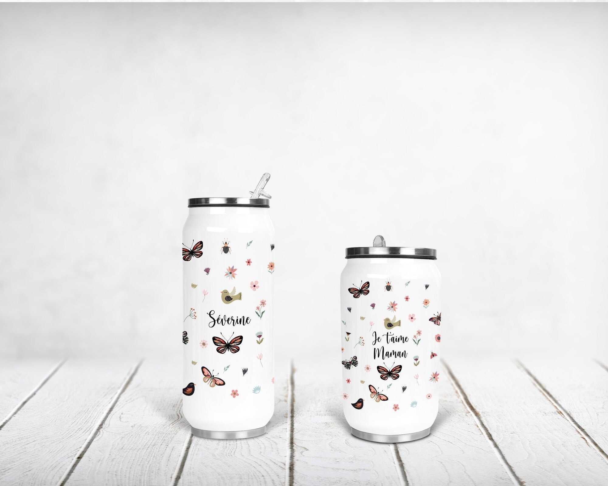 Canette Isotherme Personnalisée, Motif Printanier