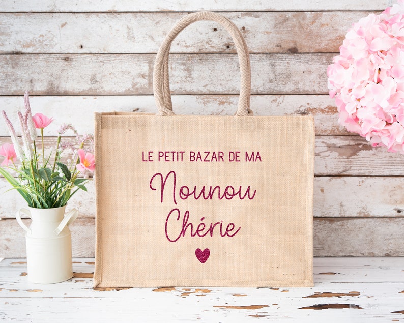 Sac en toile de jute personnalisé, Le petit bazar de... image 3