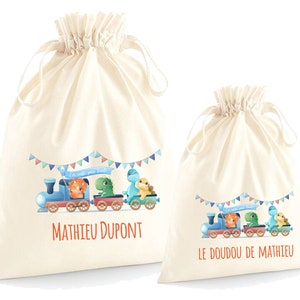 Pochon personnalisé pour enfant, sac de rechange, rangement, Modèle Dino Train