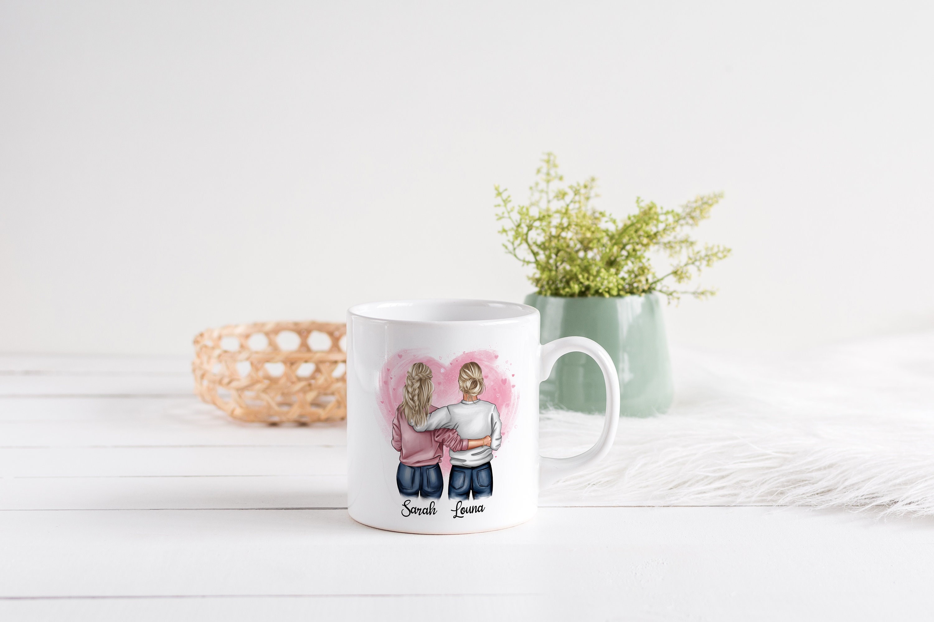 Mug Personnalisé Céramique, 325 ou 430Ml, Modèle Couple Amie Femme