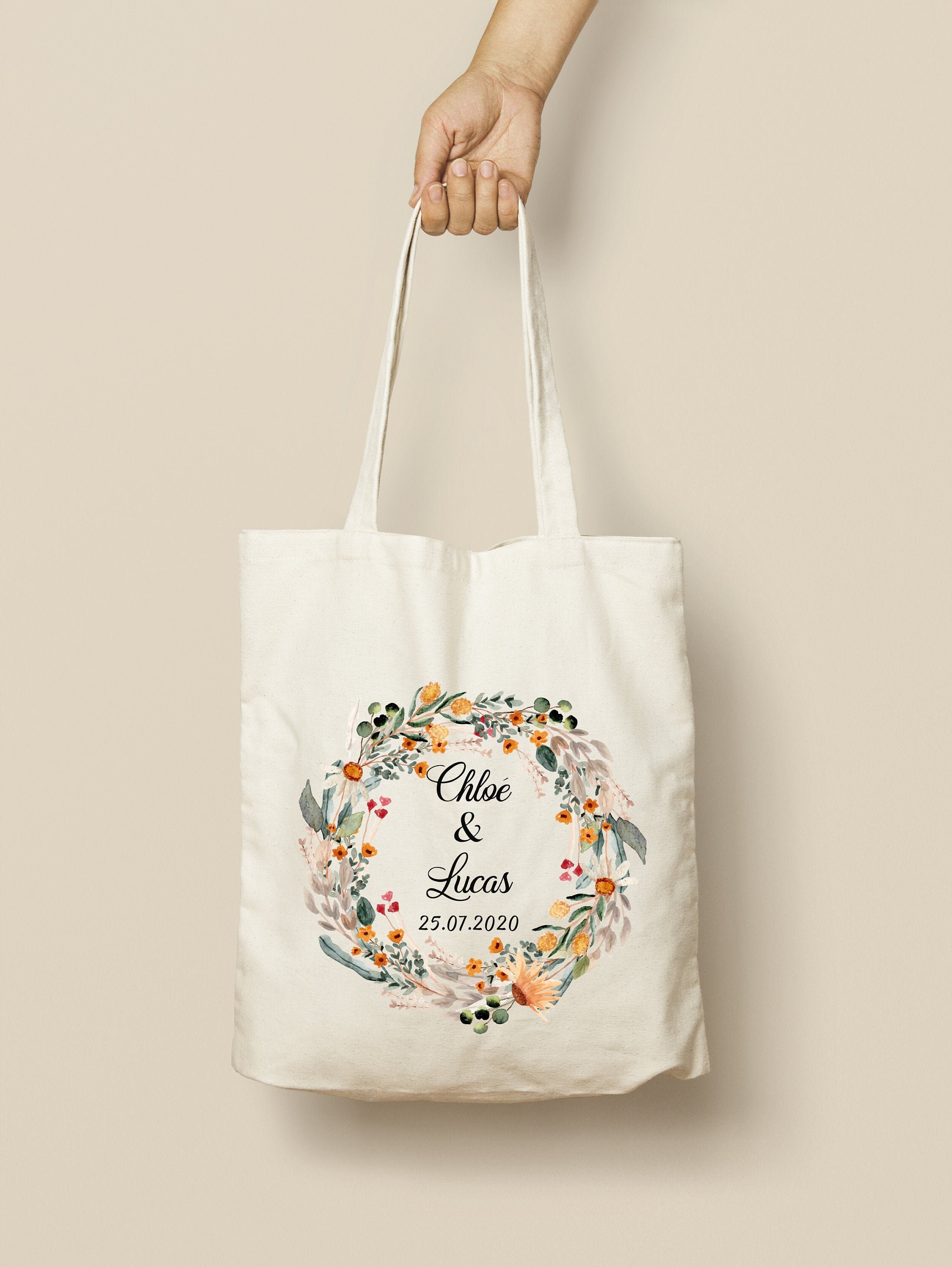 Tote Bag, custom cotton bag, crown of flowers from the fields