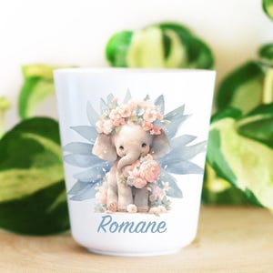 Personalized children&#39;s plastic cup, Boho Elephant