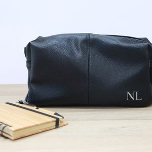 Personalized imitation leather case for men, brown or black, gift for men, dad, grandpa, wedding witness... Noir