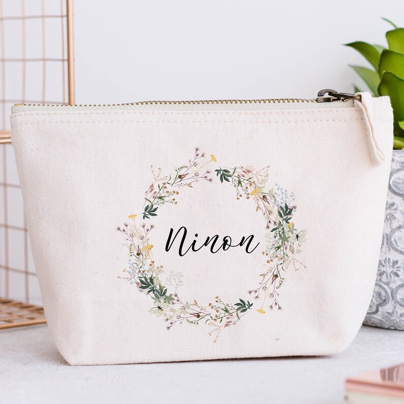 Grande Trousse personnalisée, Couronne de fleurs, Modèle Petites fleurs des champs image 4