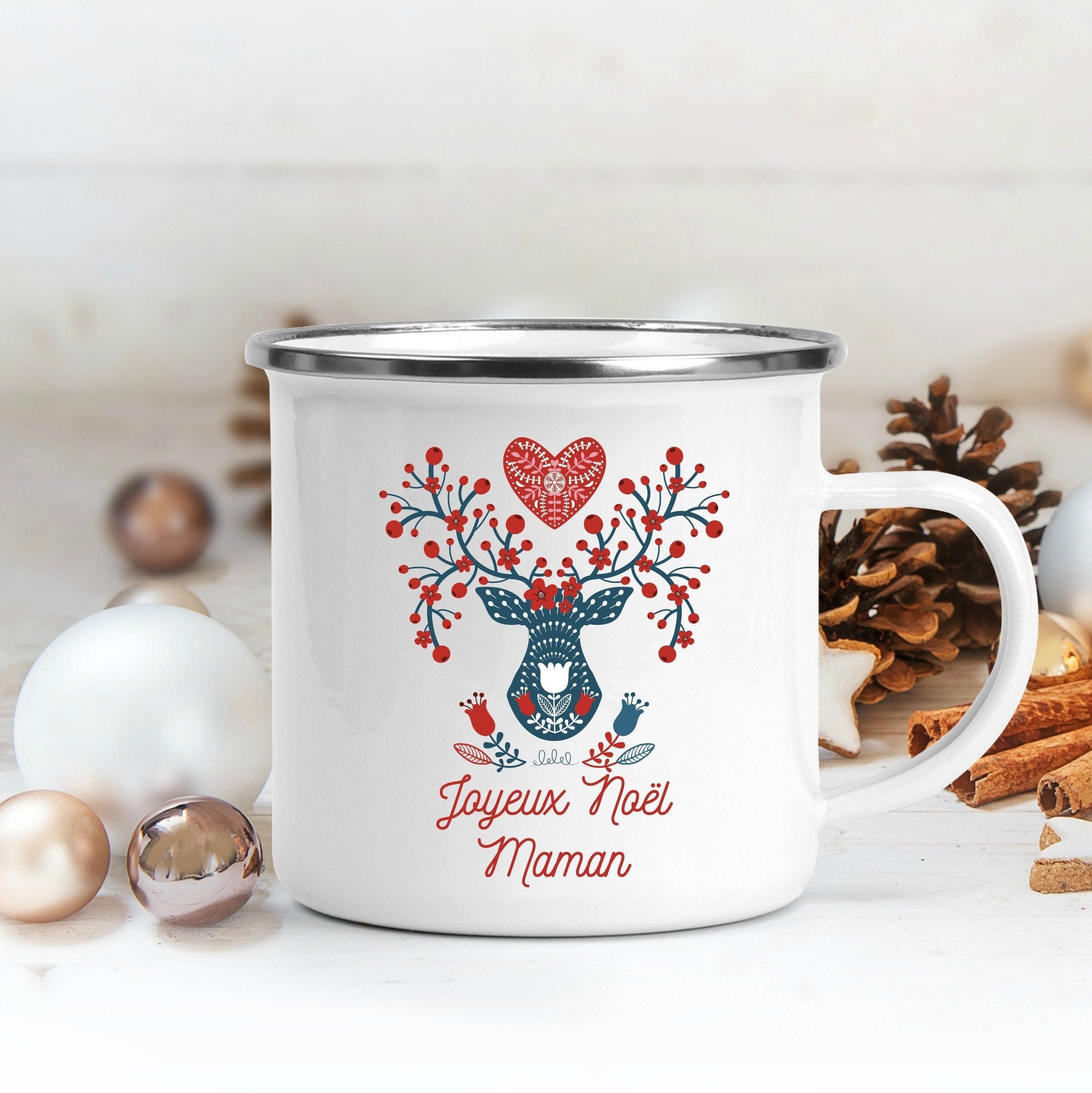 Tasse Camping, 270 ou 530Ml, Renne Scandinave