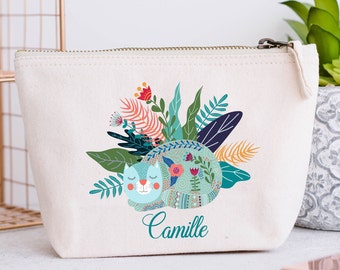 Grande Trousse personnalisée, Modèle Chat et Fleurs