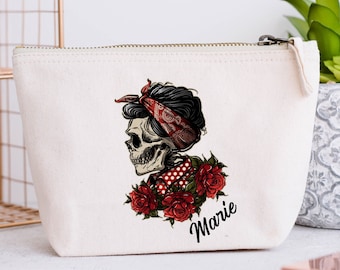 Grande Trousse personnalisée, Modèle Tête de Mort Rockabilly