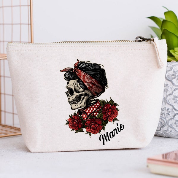 Grande Trousse personnalisée, Modèle Tête de Mort Rockabilly