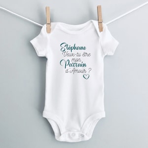 Personalized Baby Bodysuit Cotton Short Sleeves, Godmother - Godfather Request