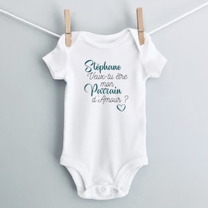 Personalized Cotton Baby Bodysuit Short Sleeves, Godmother Request - Godfather