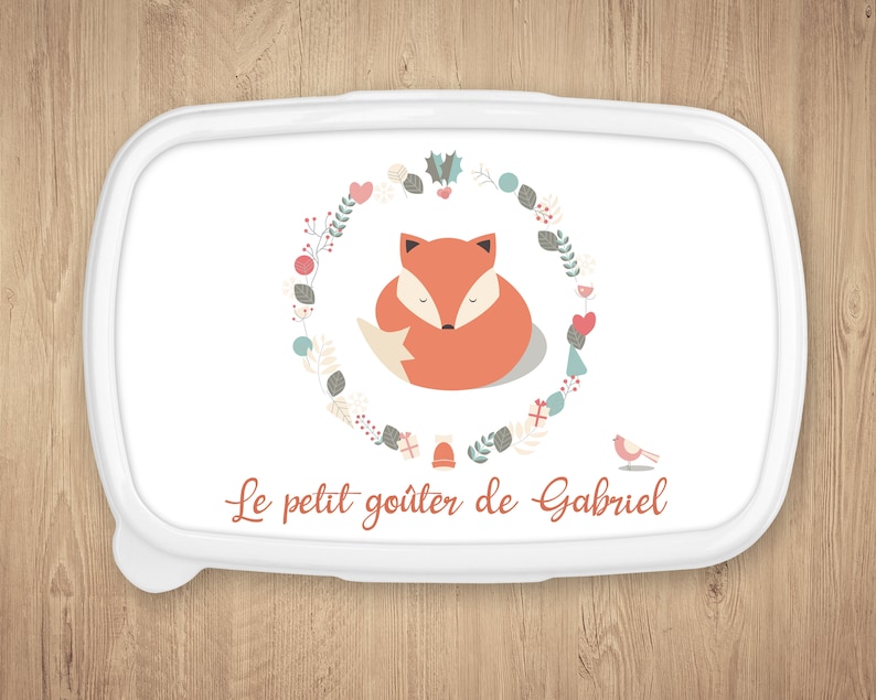 Boîte à repas personnalisée, Modèle Renard image 1