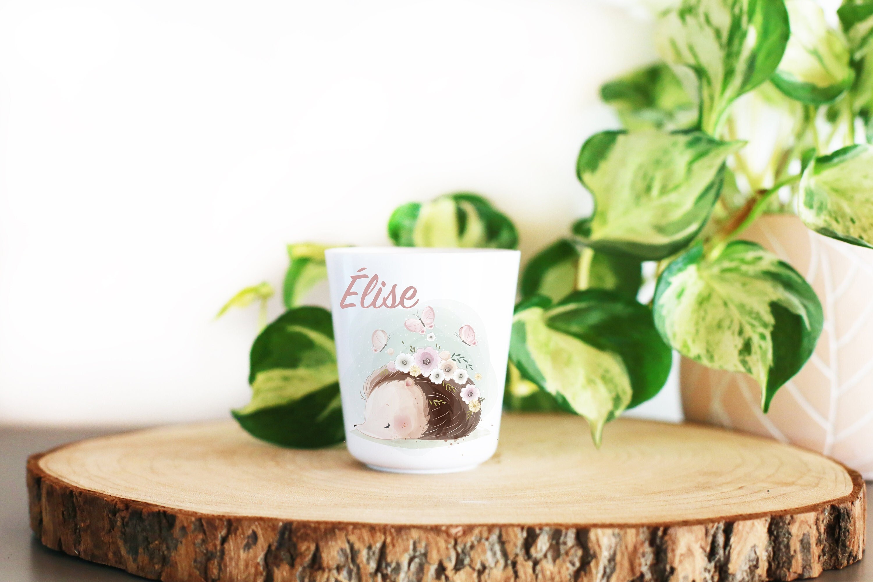 Gobelet Plastique Enfant Personnalisé, Hérisson de Printemps