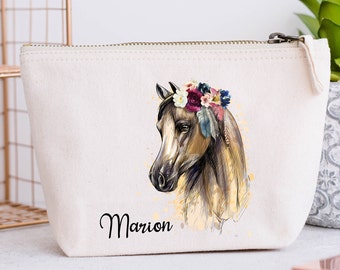 Grande Trousse personnalisée, Modèle Cheval et fleurs