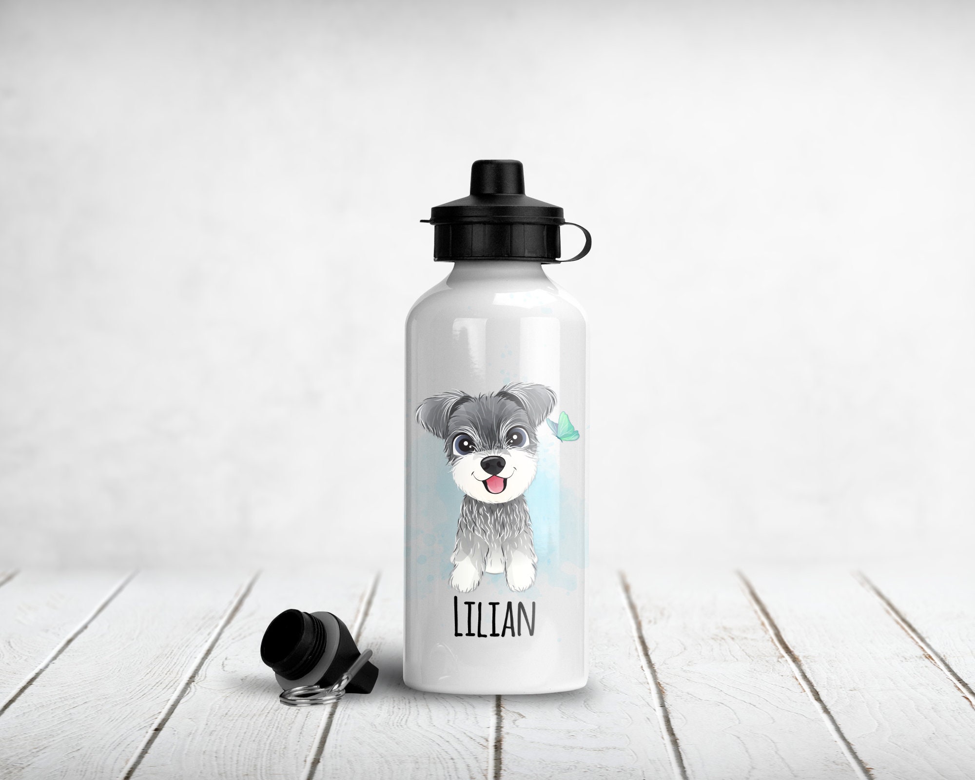 Water bottle with dog sales design