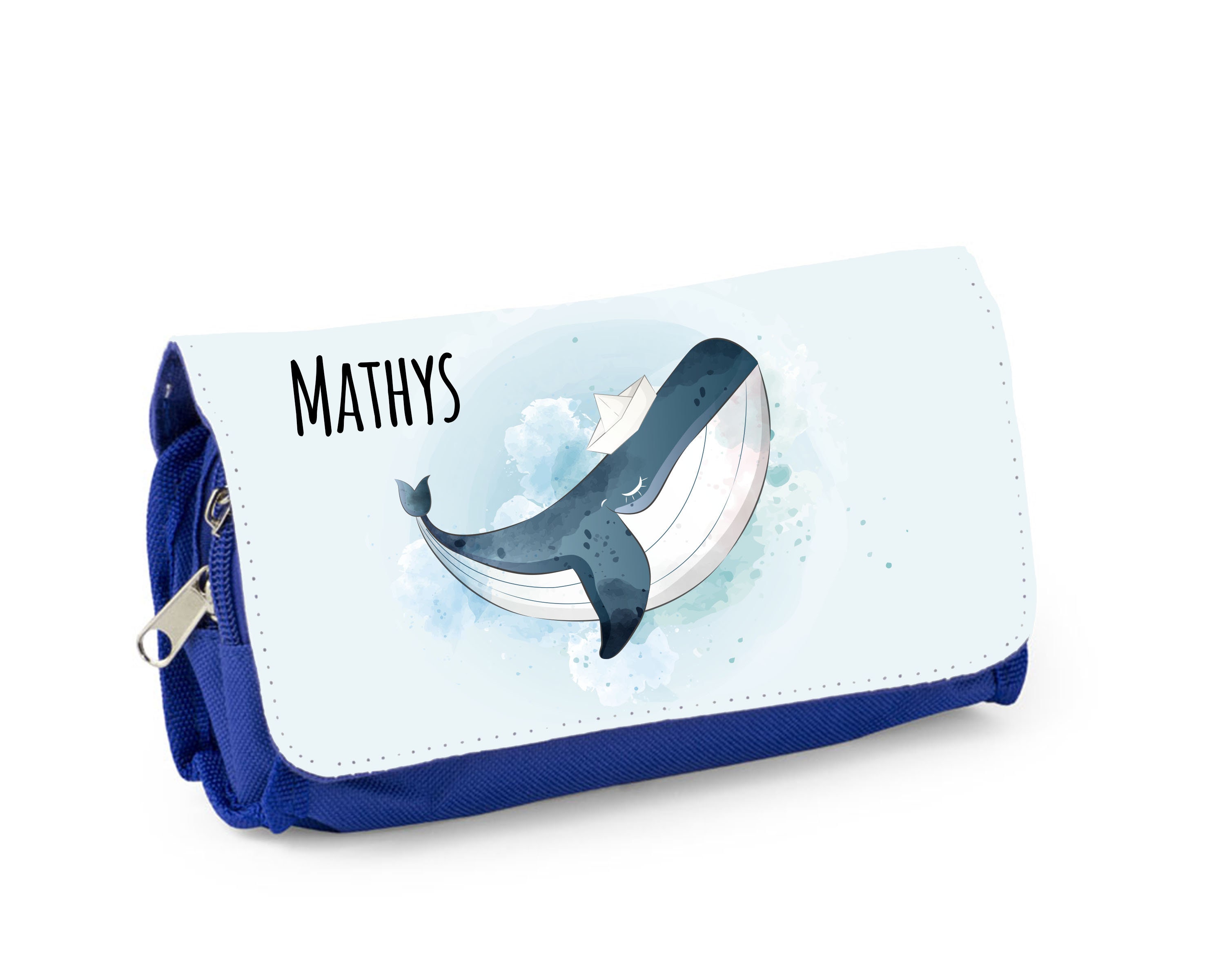 Trousse d'école Personnalisée, Bleu ou Rose, Baleineau