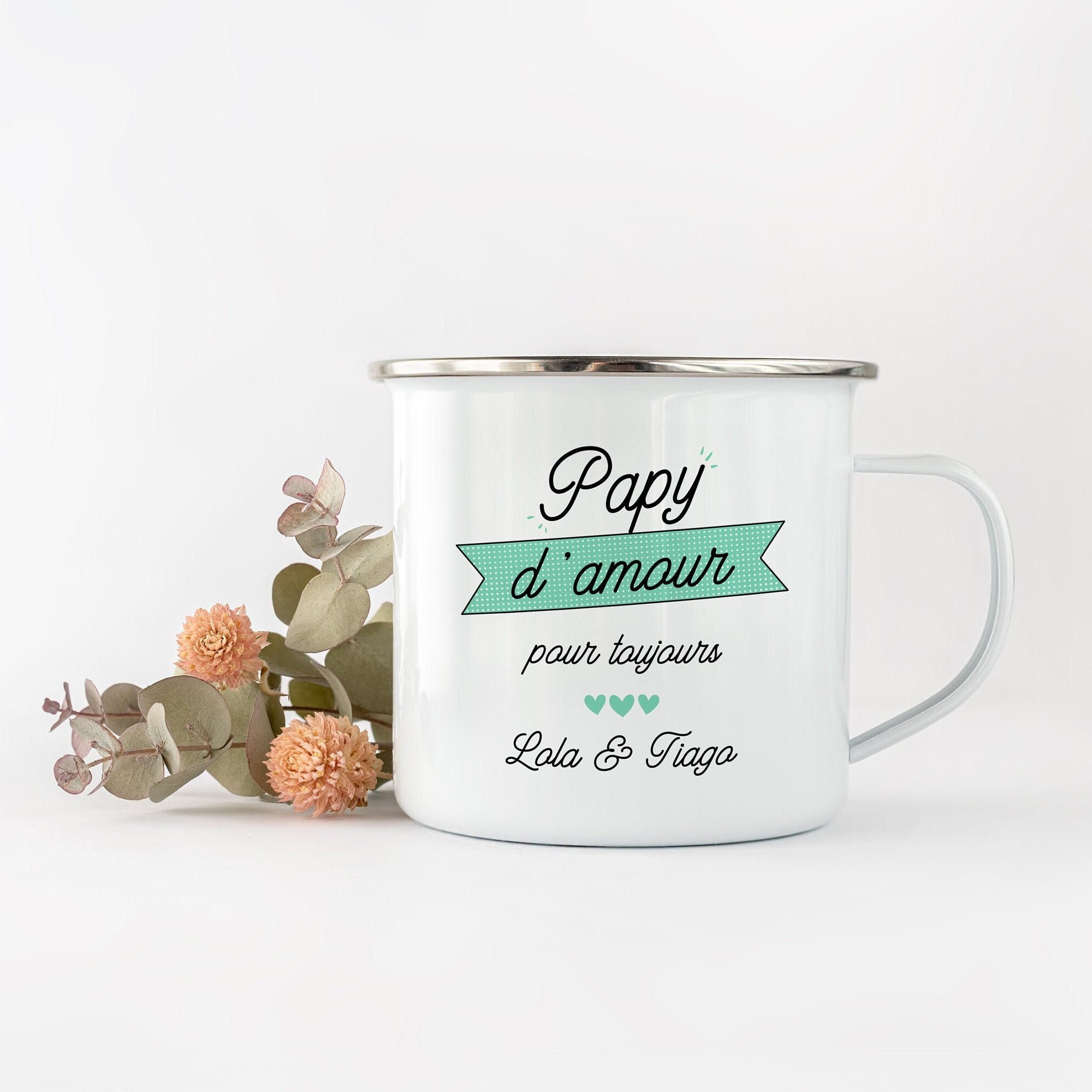 Tasse Camping, 270 ou 530Ml, Super Papa -Papy - Parrain - Beau Père, Tonton...