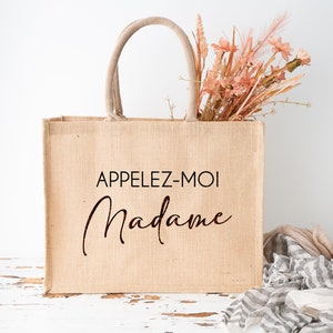 Sac en toile de jute personnalisé, Madame image 4