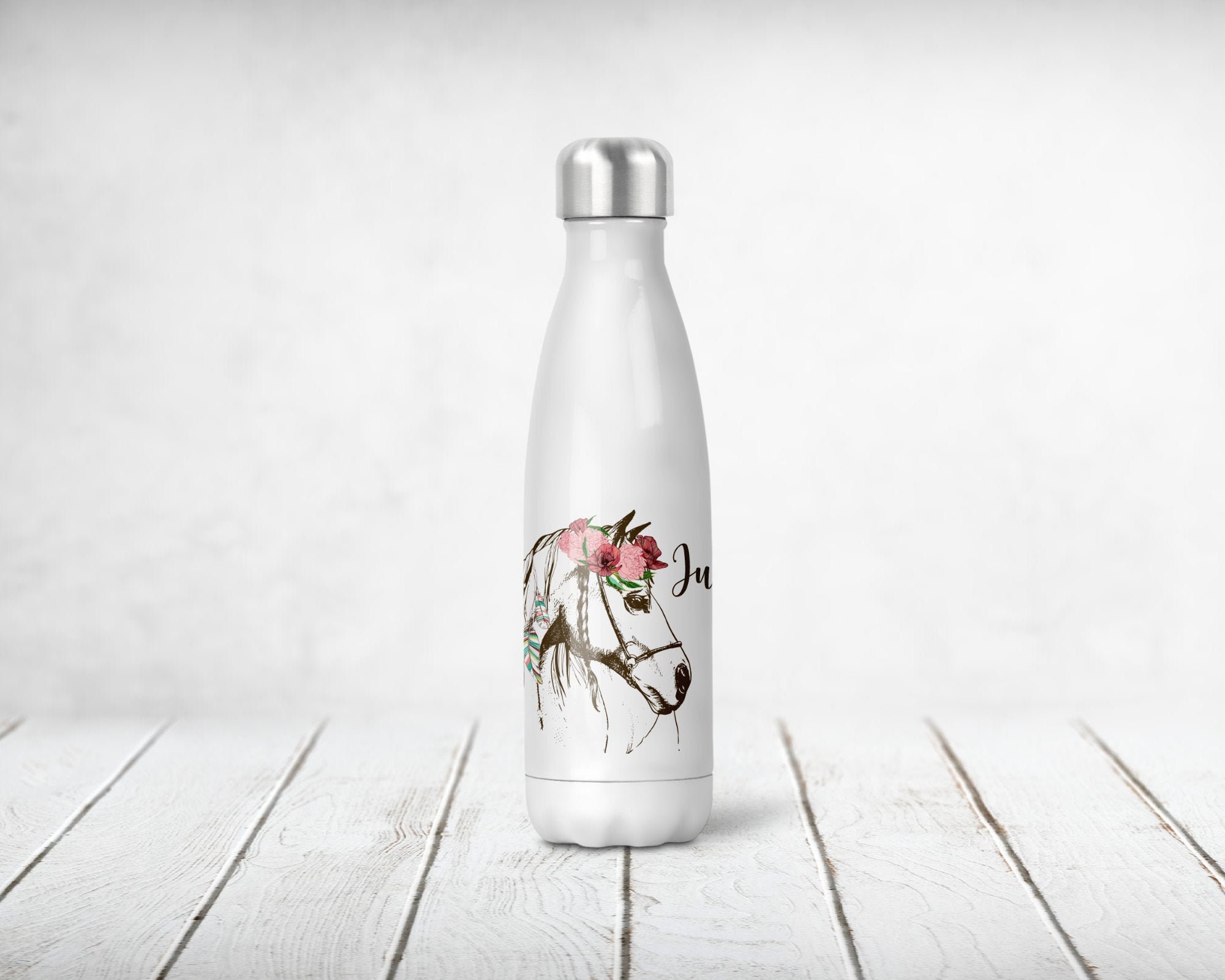 Bouteille Isotherme Personnalisée, Cheval Boho