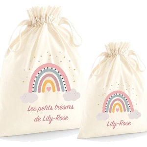 Pochon personnalisé pour enfant, sac de rechange, rangement, Modèle Arc en ciel