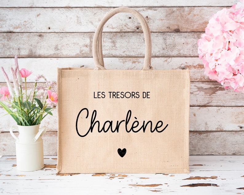 Personalized burlap bag, Le petit bazaar de... image 2