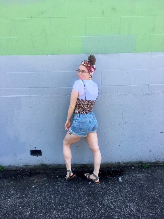 high waisted cuffed shorts