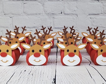 Reindeer Treat Boxes, Christmas Favor Boxes, Reindeer Favor Boxes, Reindeer Gift Boxes.