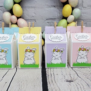 Easter Bunny Milk Carton Treat Boxes, Easter Favor Boxes, Easter Treat Boxes, Easter Party Favor,Easter Goodie Bags,Easter Table Decor.