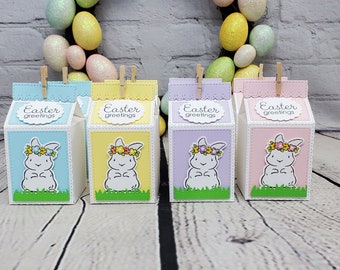 Easter Bunny Milk Carton Treat Boxes, Easter Favor Boxes, Easter Treat Boxes, Easter Party Favor,Easter Goodie Bags,Easter Table Decor.