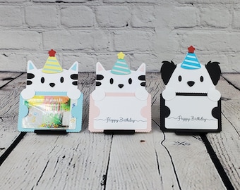 Birthday Crew Gift Card Holders,Happy Birthday Gift Card Holder,Dog/Cat Gift Card Holder, Gift Card Holder,Happy Birthday Card.