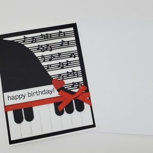 Piano Birthday Card, Handmade Piano Card, Birthday Card for Musician or ...
