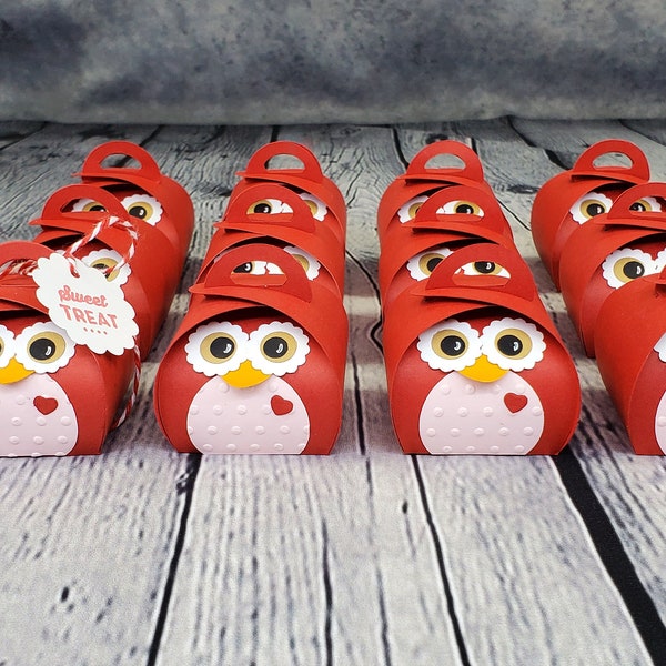 Owl Treat Boxes,Owl Party Favors,Kids Valentines Boxes,Valentines Class Favors,School Valentines,Handmade Treat Boxes,Classroom Treat Boxes.