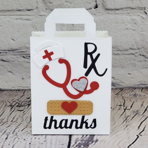 Nurse Treat Bag/Favor bag/Gift Card Holder,Nurse Appreciation Gift Bag,Nurse Appreciation Treat Bag,Medical Treat Bag.