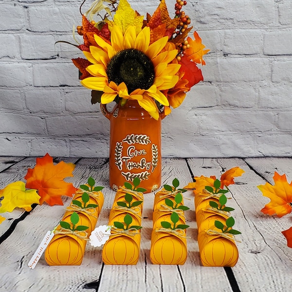 Thanksgiving Pumpkin Treat Boxes,Thanksgiving Party Favors,Thanksgiving/Fall Treats,Thanksgiving Table Decor, Fall Favor, Autumn Favor